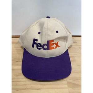 Vintage FEDEX Hat Advertising Trucker Cap Snapback Off White Purple Orange KC